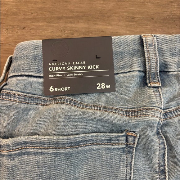 NWT American Eagle Luxe Curvy High-Rise Skinny Kick Jean Size 6 Short - Picture 2 of 6